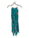 Parker Size XS Teal Polyester Blend Floral V Neck Rouched Dress Teal / XS