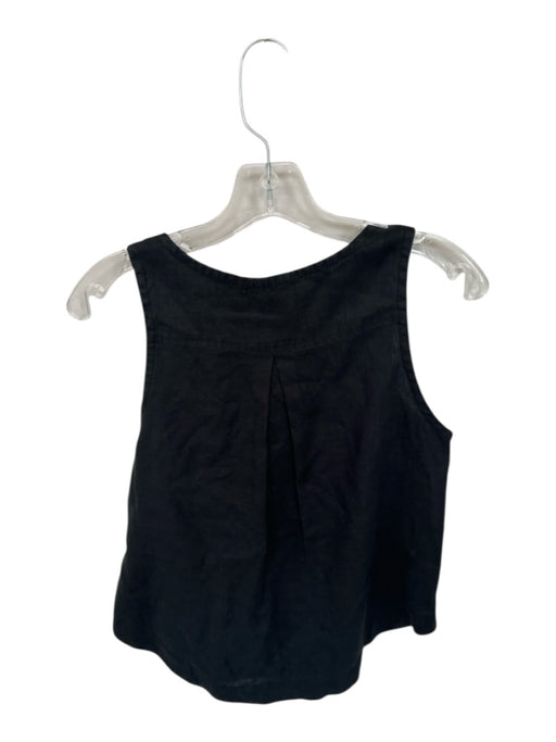 Lanhtropy Size S Black Linen Button Detail Tank Top Black / S