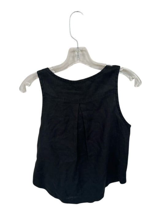 Lanhtropy Size S Black Linen Button Detail Tank Top Black / S