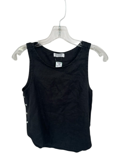 Lanhtropy Size S Black Linen Button Detail Tank Top Black / S