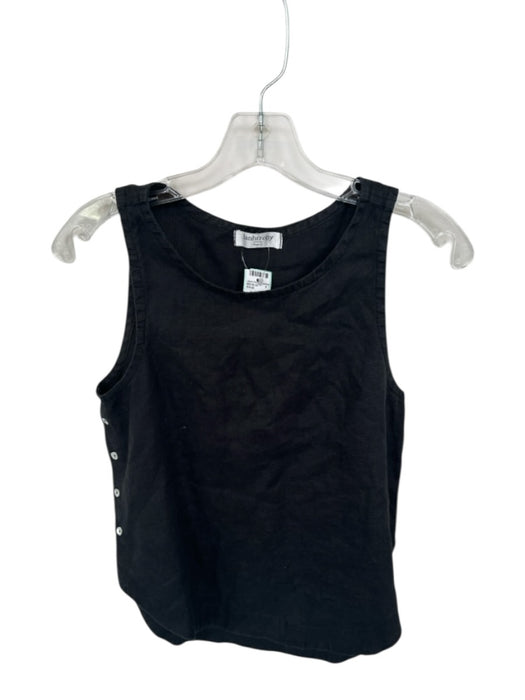 Lanhtropy Size S Black Linen Button Detail Tank Top Black / S