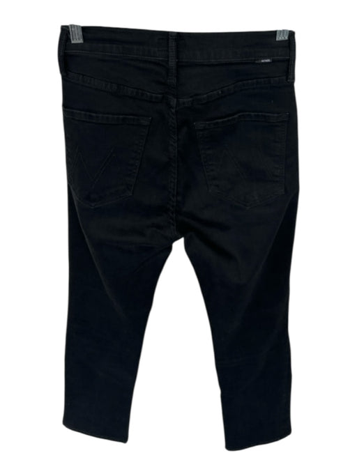 Mother Size 26 Black Cotton Denim High Waisted Straight Jeans Black / 26