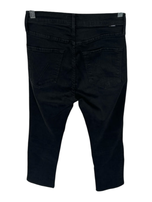 Mother Size 26 Black Cotton Denim High Waisted Straight Jeans Black / 26