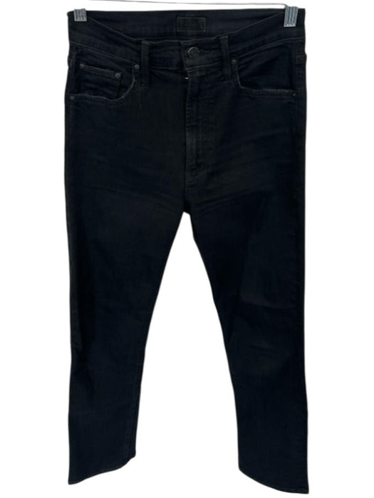 Mother Size 26 Black Cotton Denim High Waisted Straight Jeans Black / 26