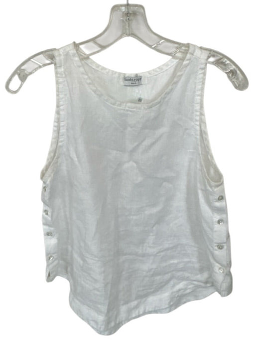 Lanhtropy Size S White Linen Button Detail Tank Top White / S