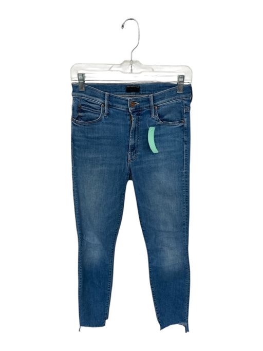 Mother Size 26 Medium Wash Cotton Denim Fray Detail Straight Jeans Medium Wash / 26
