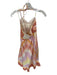 Anthropologie Size 2 Orange & Yellow Cotton Blend Spaghetti Strap Striped Dress Orange & Yellow / 2