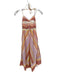 Anthropologie Size 2 Orange & Yellow Cotton Blend Spaghetti Strap Striped Dress Orange & Yellow / 2