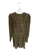 Isabel Marant Size 34 Brown & Orange Viscose Long Sleeve Abstract V Neck Dress Brown & Orange / 34
