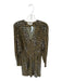 Isabel Marant Size 34 Brown & Orange Viscose Long Sleeve Abstract V Neck Dress Brown & Orange / 34