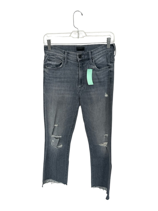 Mother Size 26 Grey Cotton Denim Cropped Raw Hem Jeans Grey / 26