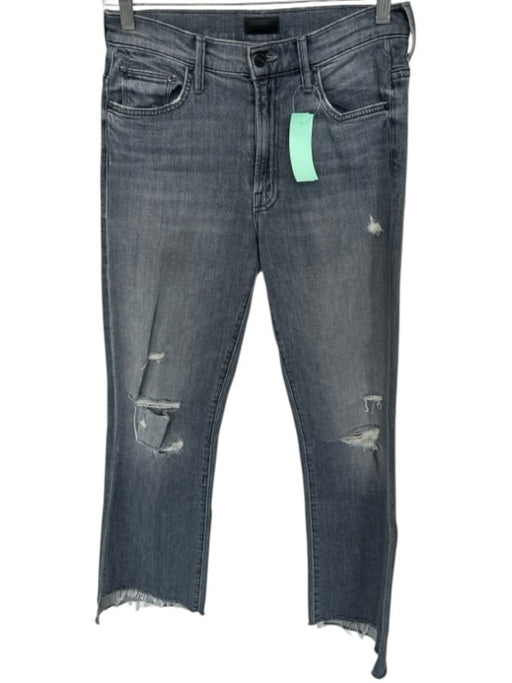 Mother Size 26 Grey Cotton Denim Cropped Raw Hem Jeans Grey / 26