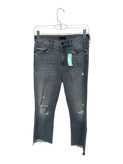 Mother Size 26 Grey Cotton Denim Cropped Raw Hem Jeans Grey / 26