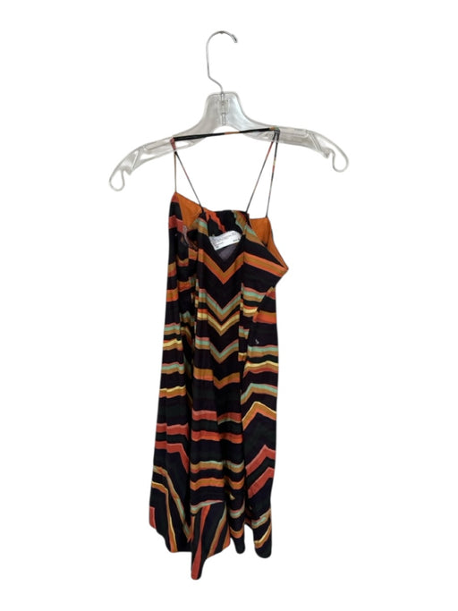 Anthropologie Size XS Multi Viscose Spaghetti Strap Striped Stitch Detail Dress Multi / XS