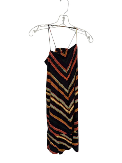 Anthropologie Size XS Multi Viscose Spaghetti Strap Striped Stitch Detail Dress Multi / XS