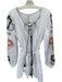 Karina Grimaldi Size S White Cotton V Neck Stitch Detail Tassle Detail Dress White / S