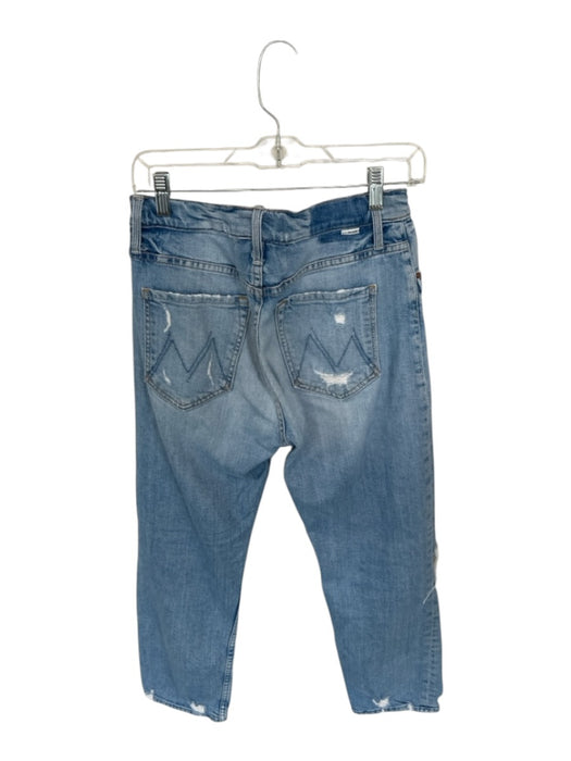 Mother Size 28 Medium Wash Cotton Blend Denim Raw Hem Button Fly Jeans Medium Wash / 28