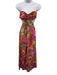 Luli fama Size XS Fuchsia & Multi Viscose Abstract Floral Tie Neck Cutout Dress Fuchsia & Multi / XS
