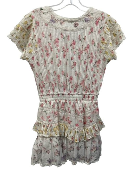 Loveshackfancy Size XS White, Pink & Yellow Cotton Floral Lace Trim Dress White, Pink & Yellow / XS