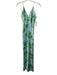 Ramy Brook Size 4 Blue & Green Polyester Satin Floral Spaghetti Strap Slip Dress Blue & Green / 4
