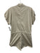 Pistola Size S Khaki Beige Cotton Blend Cap Sleeve Zip Front Mini Romper Khaki Beige / S