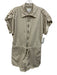 Pistola Size S Khaki Beige Cotton Blend Cap Sleeve Zip Front Mini Romper Khaki Beige / S