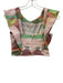 Koch Size S Pink & Multi Cotton Blend Ruffle Cap Sleeve Square Back Crop Top Pink & Multi / S
