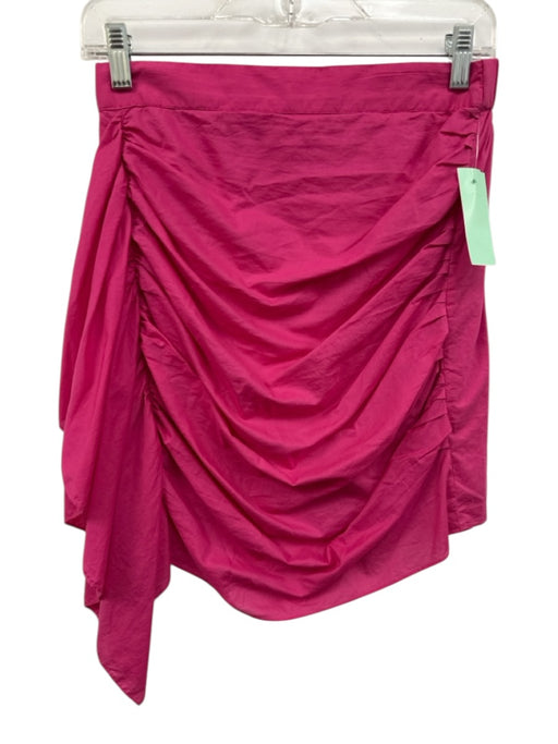 Rhode Size S Hot pink Cotton Elastic Back Gathered Side Ruched Mini Skirt Hot pink / S