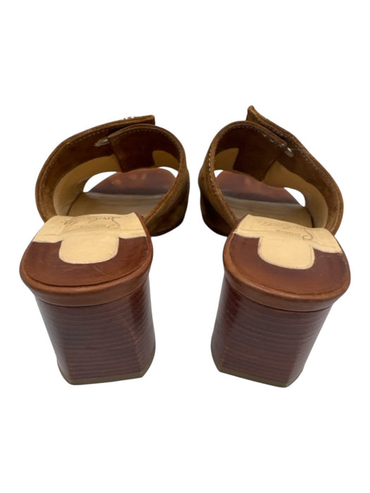 Christian Louboutin Shoe Size 37.5 Brown Suede Square Toe Sandals Brown / 37.5