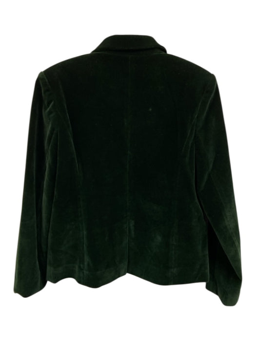 avara Size S Green Polyester Velvet Long Sleeve Collared Button Detail Jacket Green / S