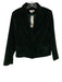 avara Size S Green Polyester Velvet Long Sleeve Collared Button Detail Jacket Green / S