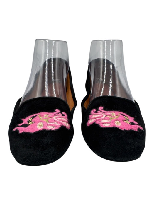 Rebecca Minkoff Shoe Size 7 Black & Pink Suede Pink Detail Flat Shoes Black & Pink / 7