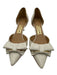 Salvatore Ferragamo Shoe Size 8 Cream Leather Bow Pointed Toe D'orsay Pumps Cream / 8