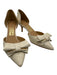 Salvatore Ferragamo Shoe Size 8 Cream Leather Bow Pointed Toe D'orsay Pumps Cream / 8