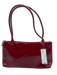 Hobo Cherry Red Leather Glossy Rectangle Rolled Handle Shoulder Bag Cherry Red / S