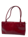 Hobo Cherry Red Leather Glossy Rectangle Rolled Handle Shoulder Bag Cherry Red / S