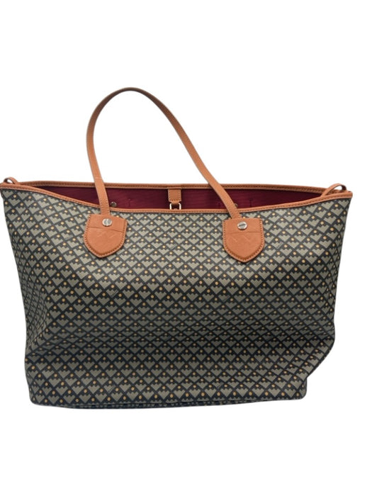Bally Gray, Yellow, Brown Coated Canvas Geometric Tote Bag Gray, Yellow, Brown / L