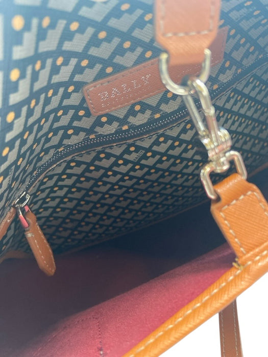 Bally Gray, Yellow, Brown Coated Canvas Geometric Tote Bag Gray, Yellow, Brown / L