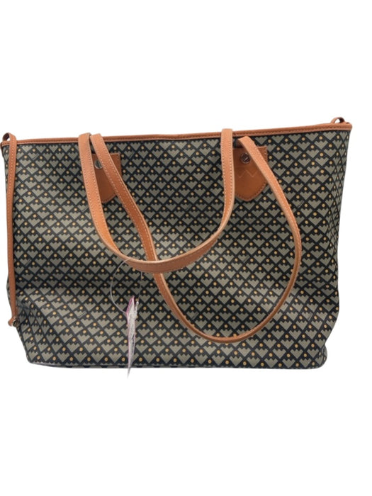 Bally Gray, Yellow, Brown Coated Canvas Geometric Tote Bag Gray, Yellow, Brown / L