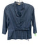 Akris Punto Size 8 Blue Cotton 1/2 Sleeve Pleated Buttons Belted Top Blue / 8