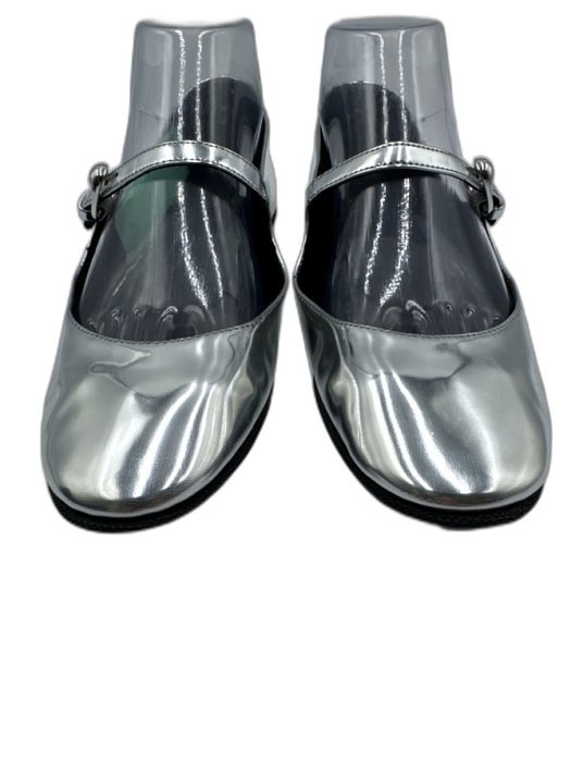 Aerosoles Shoe Size 7 Silver Patent Leather Metallic Buckle Mary Jane Flats Silver / 7