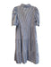 Gretchen Scott Size M Blue & White Polyester & Cotton Collared Button Down Dress Blue & White / M