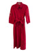 Banjanan Size S Red Cotton Collared 3/4 Button Waist tie Eyelet Dress Red / S
