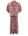 Omika Size S Cream & pink Viscose Collared Short Sleeve Chest Pocket Dress Cream & pink / S