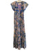 Anna Cate Size S Blue & Multi Viscose & Cotton Floral Paisley Tiered Dress Blue & Multi / S