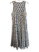 Never a Wallflower Size M White & Black Cotton V Neck Sleeveless Tiered Dress White & Black / M