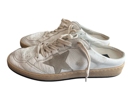 Golden Goose Shoe Size 41 Ivory Leather Almond Toe Perforated Lace Up Shoes Ivory / 41