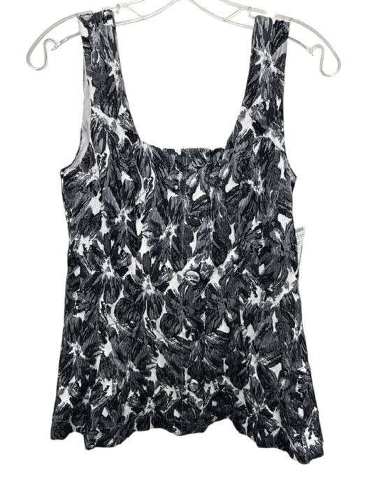 Abbey Glass Size Large Black, Gray, White Polyester Blend Sleeveless Paneled Top Black, Gray, White / Large