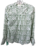 Mille Resort & Travel Size XS Green & White Cotton Long Sleeve V Neck Top Green & White / XS