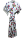 Mille Resort & Travel Size XS White, Tan & Multi Cotton Floral 1/2 Button Dress White, Tan & Multi / XS